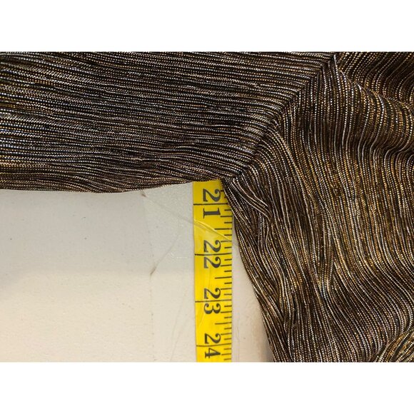 Chicos Metallic Long-Sleeve V-Neck Tunic Top Black/Gold XL Chicos 3 - Picture 8 of 10